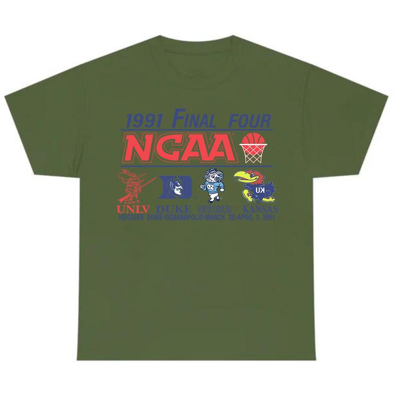 Duke Univ Unc Kansas 1991 Final Four NCAA T-Shirt, Full Color T-Shirt, Unisex T-Shirt, For Men, For Women billabongshirts
