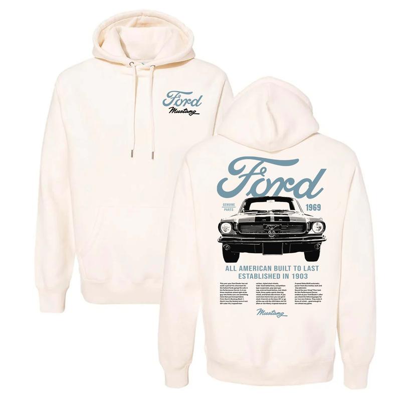 Ford Mens T-shirt Mustang Built To Last Cotton Short Sleeve Tee Hoodie, Casual Yet Chic, Discover Your Fashion Style, Menswear Unisex, Classic Cotton