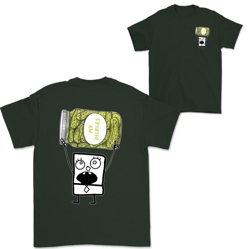 Doodlebob Pickles Essential 2 Sided T-Shirt, Funny Drinking T-Shirt, Summer T-Shirt, Full Color T-Shirt, Unisex T-Shirt, For Men, For Women, Gift For All Menswear Top