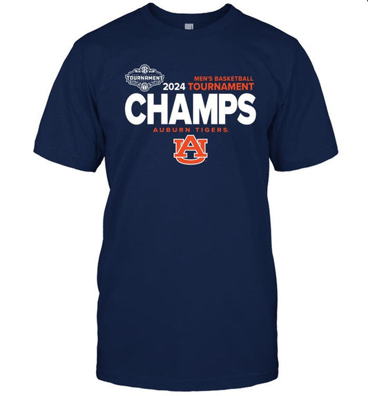 Auburn Tigers 2024 SEC Men's Basketball Tournament Champions T-Shirt