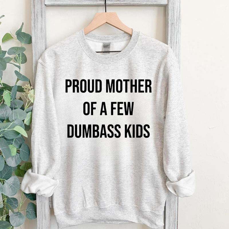 Proud Mother Of A Few Dumbass Kids Sarcastic Mom T-shirt, Mama Crewneck Sweatshirt, Sarcastic hoodie, Funny Gift For Mom, Graphic Design
