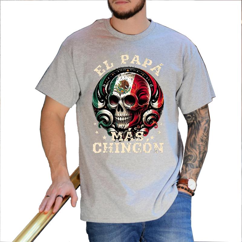 El Papa Mas Chingon Shirt, Funny Spanish PapÃƒÂ¡ T-Shirt Unisex Fabric Cotton Collar