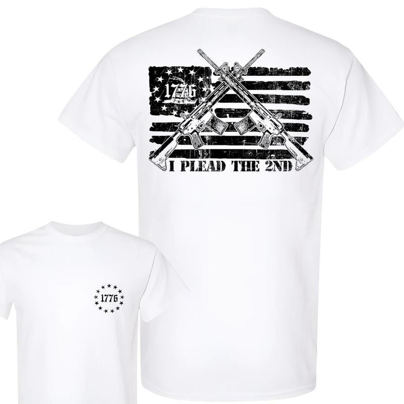 1776 I Plead The 2ND Flag USA Tee for Men and Women - Classic 100% Cotton Shirt - Top