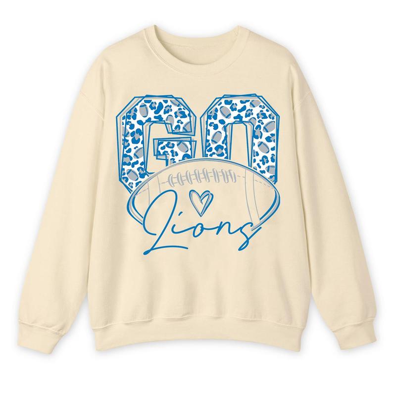 Go Lions Football Sweatshirt, Detroit Football Sweatshirt, Detroit Fan Gifts, Retro Game Day Sweatshirt, Trendy Shirt Football Fan Gifts, Unisex, Full