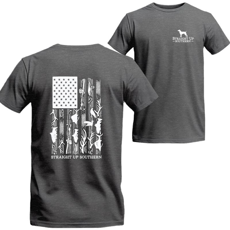 Hunt Fish Flag T-Shirt - Summer Outfits Regular Fit Shirt, Unisex T-shirt For Men, For Women, Best choice, Menswear Top, Beer Shirt Underwear Tshirt