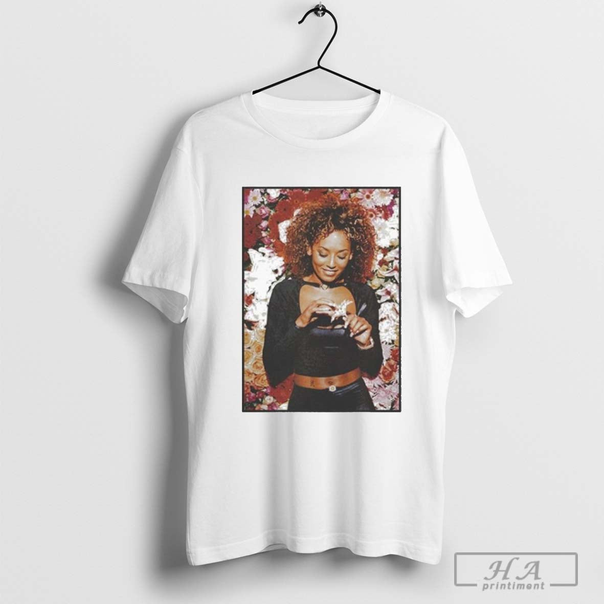 Spice Girls Mel B Floral Photo T-shirts