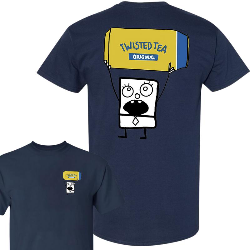 Doodlebob Twisted Tea Essential 2 Sided T-Shirt, Funny Drinking T-Shirt, Summer T-Shirt, Full Color T-Shirt, Unisex T-Shirt, For Men, For Women, Gift For All