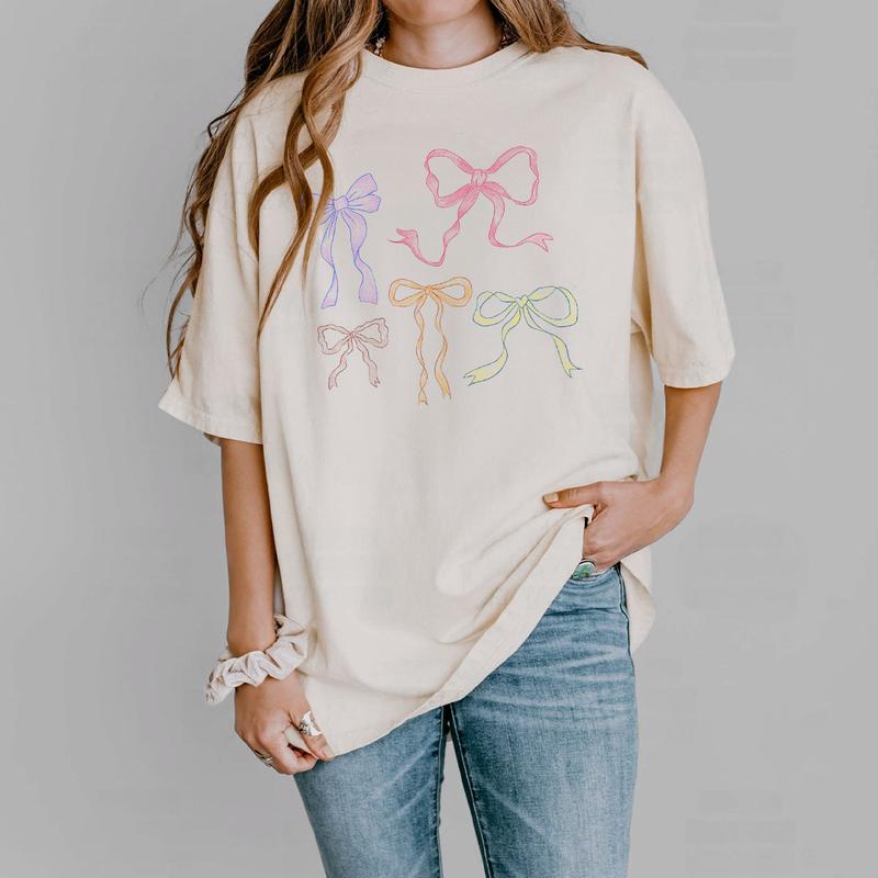 Coquette Bows Shirt for Her, Coquette Aesthetic, Bow Collage Tshirt, Ribbon Shirt for Girl, Comfort Tee Bows Coquette, Ribbon Graphic Tee Oversized, Coquette Gift for Her, Wife Bow Birthday Gift, Coquette Aesthetic, Oversized Graphic Tee, Women Top
