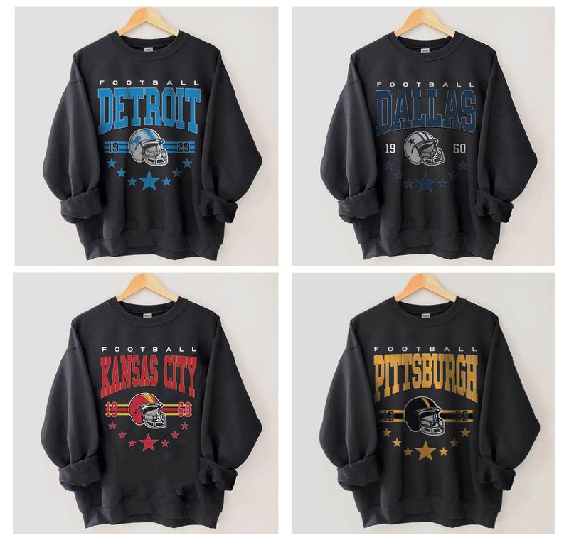 Gildan Black All Football Team Sweatshirt, Vintage Football Crewneck, Gift for Football Fan, Classic