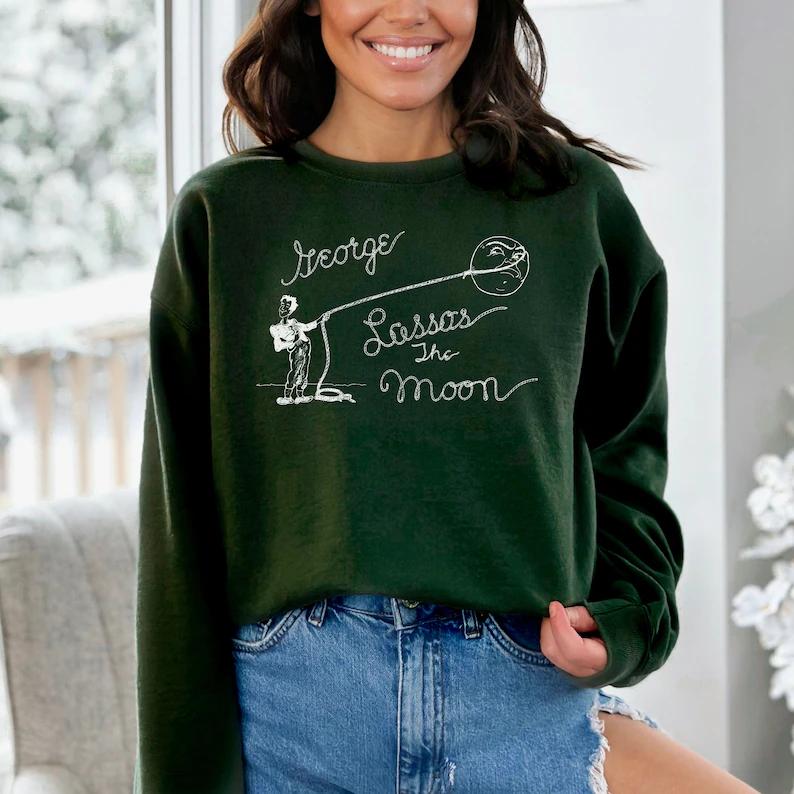 Its a Wonderful Life sweatshirt, Its a Wonderful Life Crewneck, George Lassos the Moon, Vintage Christmas, Christmas Sweatshirt