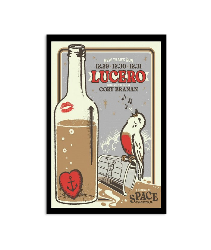 LUCERO New Year's Run Dec 29-31 2024 Space Evanston IL Tour Poster