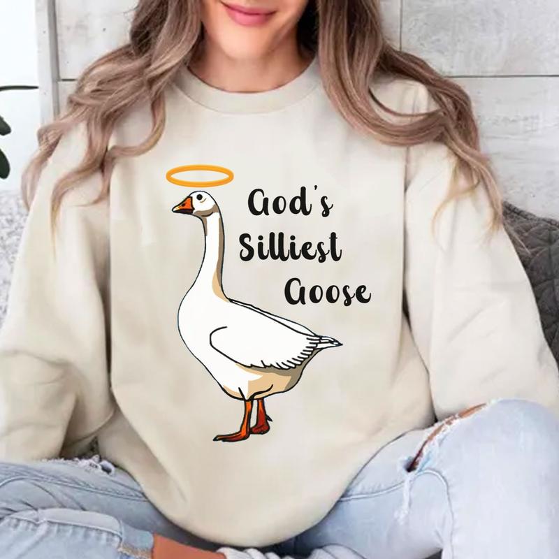 God's Silliest Goose Funny Vintage Graphic Sweatshirt, Funny Silly Goose Shirt, God Religious Christian Faith Tee, Jesus Apparel