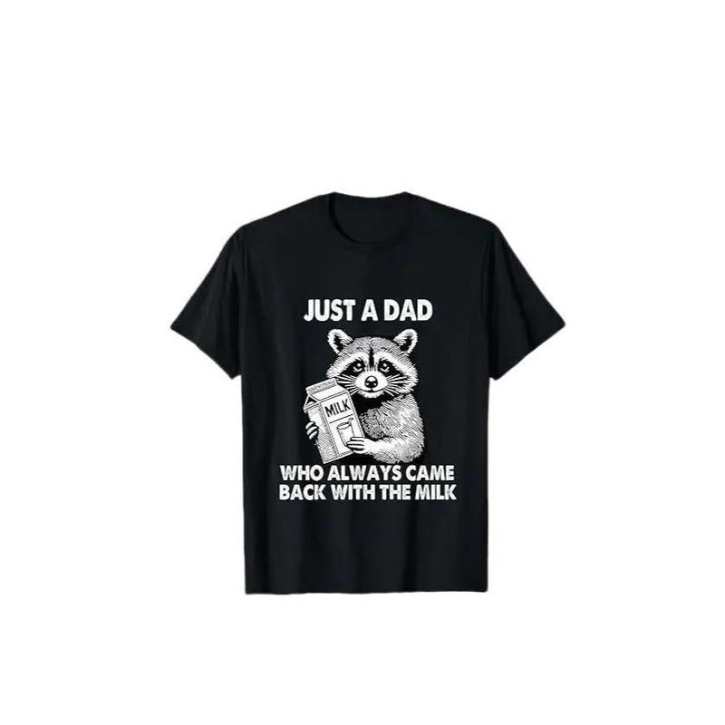Just A Dad T-Shirt, Just A Dad Who Always Came Back With The Milk T-Shirt, Funny Dad t-shirt, Fathers Day Retro Tee, Gift For Dad, Classic Cotton, Men