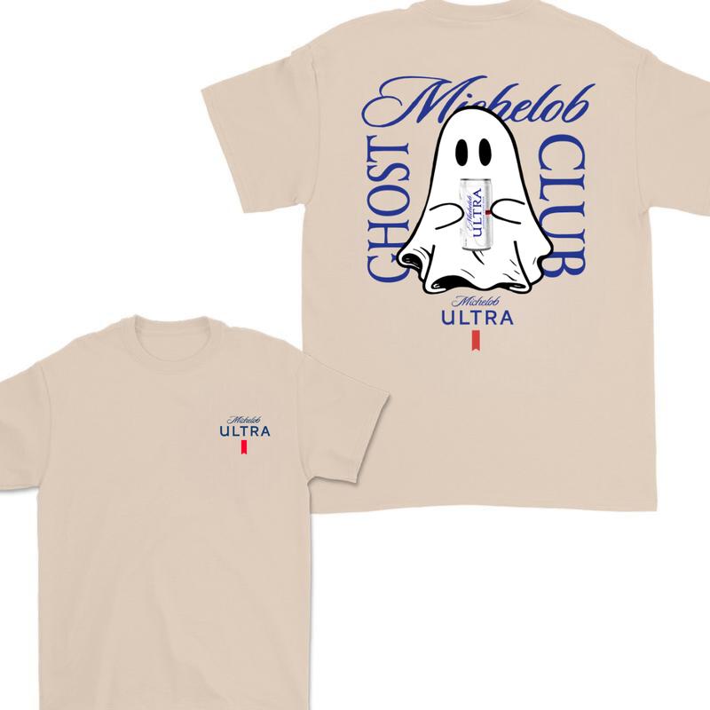Michelob Ultra Cute Boo Ghost Halloween 2 Sided T-Shirt, Michelob Ultra Halloween Shirt For Men And Women, Halloween Cute Ghost Trendy Shirt