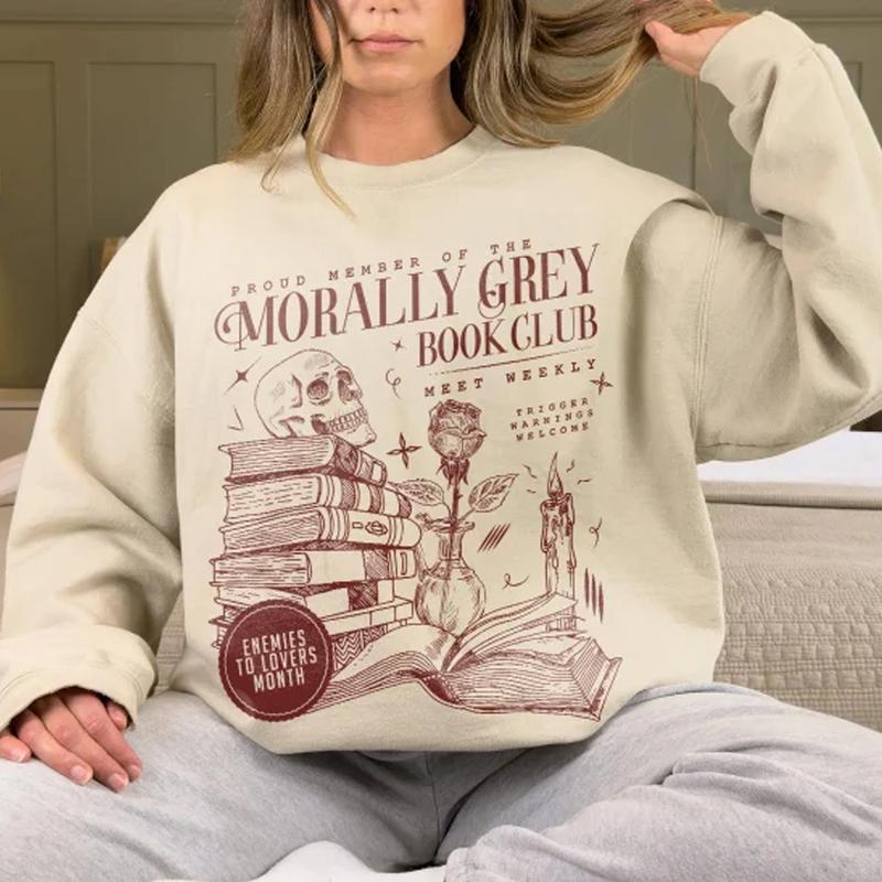 Vintage Morally Grey Book Club Sweatshirt, Dark Romance Shirt, Booktok Shirt, Bookish Merch, Book Lover Gift, Spooky Season Sweatshirt
