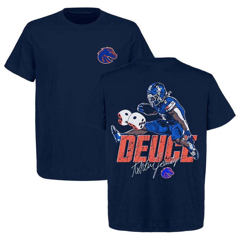 Hei2Man Ashton Jeanty Signature Deuce Graphic T-Shirt  Heavy Cotton  Men's & Women's Retro American College Football Shirt