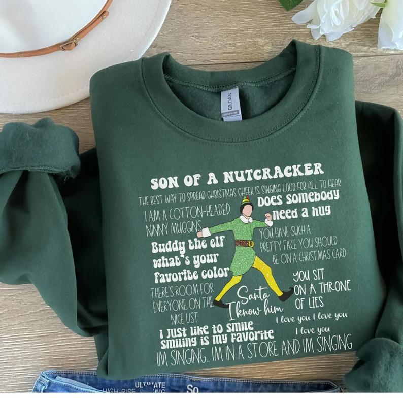 Christmas Elf Sweatshirt, Elf sweatshirt, Holiday Crewneck, Christmas Movie Sweaters Classic Fabric