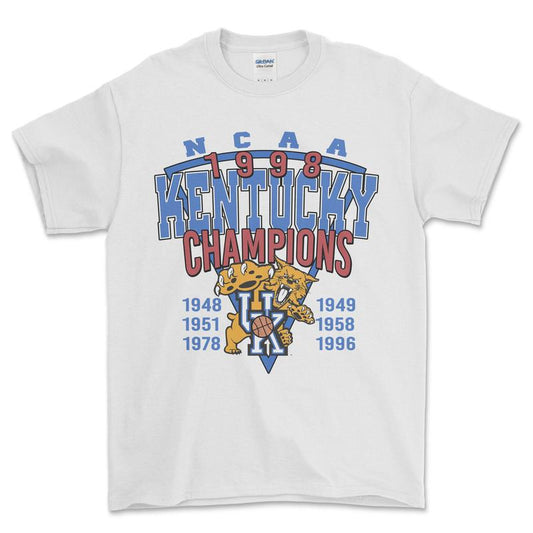 1998 NCAA Kentucky Champions T-Shirt, graphic vintage sports tees for men