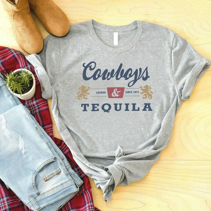 Cowboys and Tequila Unisex T-Shirt, Cowgirl And Tequila T-shirt Comfort Fabric