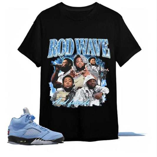 Rd Wave Unisex Tees,5 University Blue Shirt To Match Sneakers, Rod Wave Hiphop Shirt, Rapper Tees