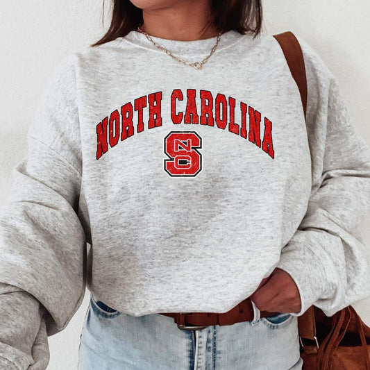 NC State Wolfpack Vintage Football NCAA Trendy Sweatshirt, North Carolina State University Unisex Football NCAA Shirt, Gift For Men, Gift For Girls, Crewneck, Cotton, Sweaters, Pullover