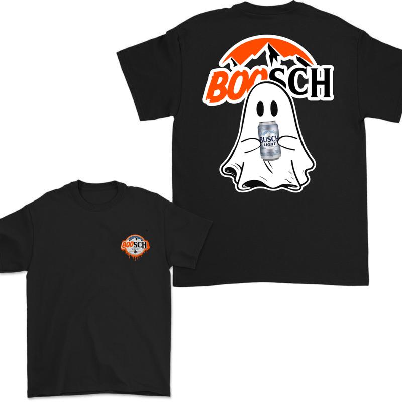 Boosh Light Boo Ghost Cute Halloween 2 Sided T-Shirt, Busch Light Halloween Shirt For Men And Women, Halloween Cute Ghost Trendy Shirt
