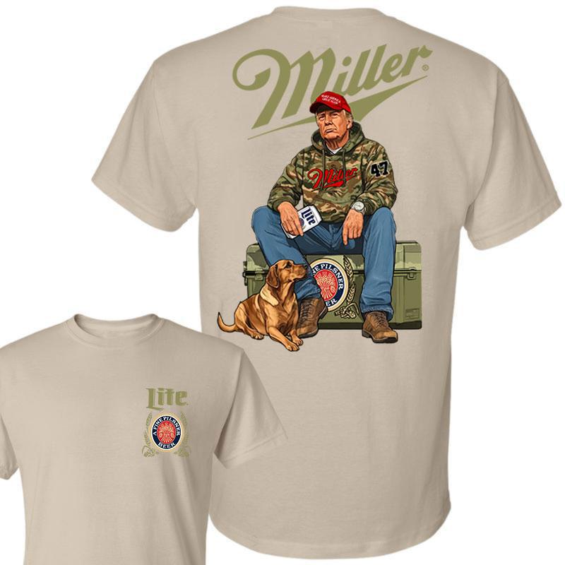 Miller Litee Trump Hunting Camo Unisex shirt, Trump won 47th president Election 2024 shirt, Miller Litee Fuel Hand Drill Dog Hunt Tee, Trump With Loca