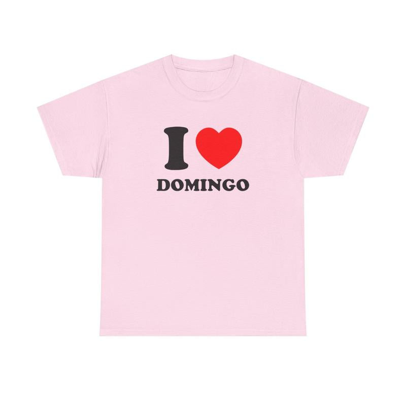 I Heart Domingo Unisex Heavy Cotton Tee - SNL - Funny Shirt - Comedian Shirt - Celebrity T Shirt - Direct from Domingo - Gift for Men and Women
