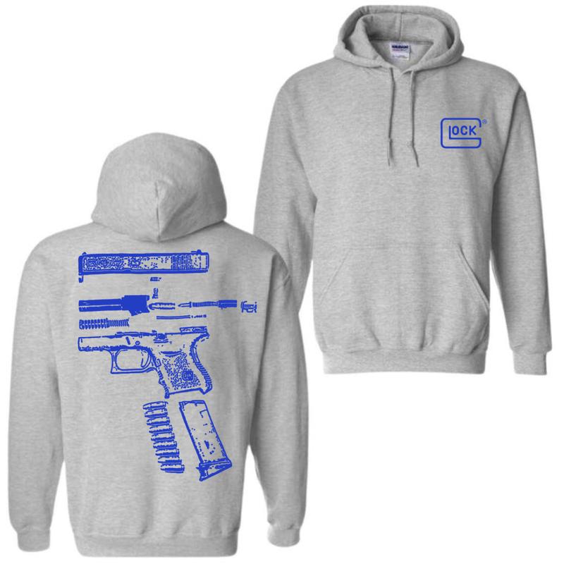 In Glock We Trust Black Hoodie with Multicolor Design - Classic Fit - Unisex - 5050 CottonPolyester , Love