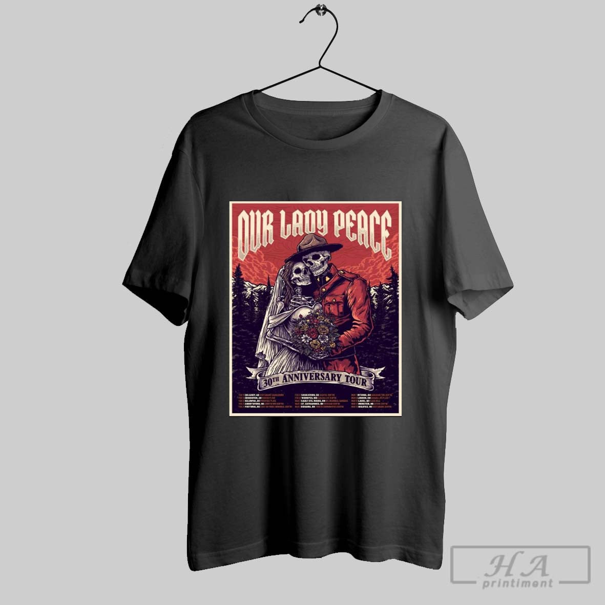 Poster Our Lady Peace 30th Anniversary 2025 Tour Feb 22 Kelowna Bc Prospera Place T Shirt