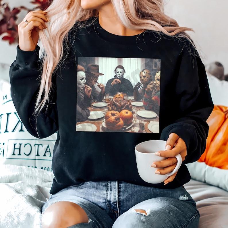 Michael Myers Halloween Heart Hands Retro Horror Movie Shirt, Vintage Characters Friends Tee, Mystery Machine Halloween Shirt, Spooky Vibes