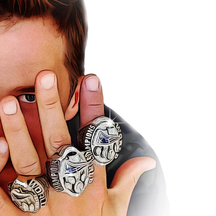 Tom Brady 7 Rings Greatest Of All Time T-Shirt Graphic Tee Football Crewneck Cotton Menswear Soft