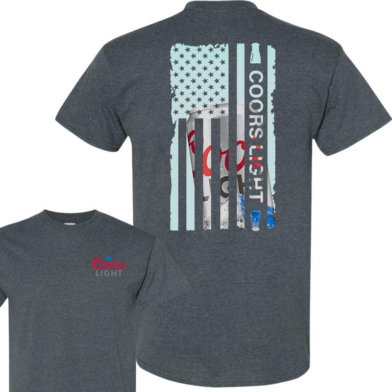 Coors Light Us Flag T-shirt, Unisex T-shirt, Full Color, For Men, For Women