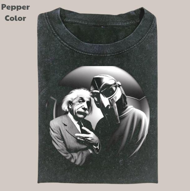 Retro Funny Vintage Graphic Tee, MF Doom Einstein T-Shirt, Unisex Meme Cringe Funny Dumb Shirt, Menswear Womenswear Streetwear