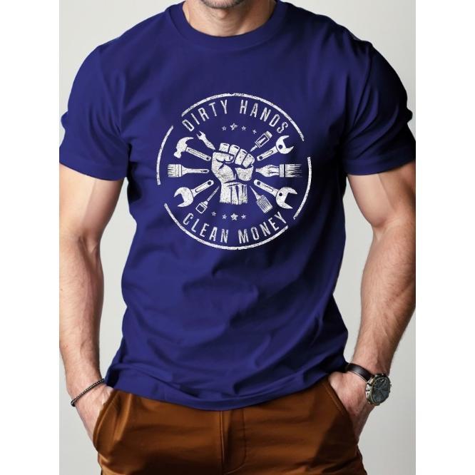 DIRTY HANDS CLEAN MONEY pure cotton men's Tshirt comfort fit Made in USA