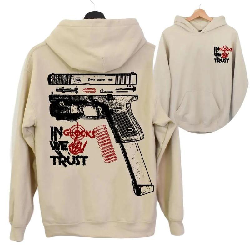 In Glock We Trust Bone Hand Halloween 2 Side Hoodie,Glock Halloween Hoodie,Bone Hand Halloween Glock Shirt, For Her For Him Classic Menswear