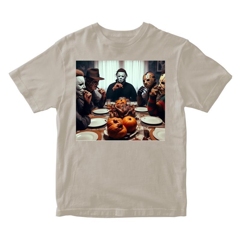 Horror Dinner Graphic T-Shirt - Heavy Cotton Gildan Tee for Men & Women | Perfect for Spooky Season Casual Classic