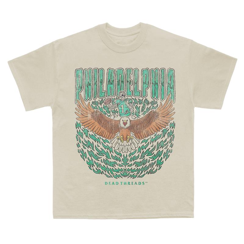 Philadelphia football, The Deadman Eagle Graphic T-Shirt, Full Cotton, Men's Top Women's Top American Football Team Shirt Fabric Menswear Womenswear