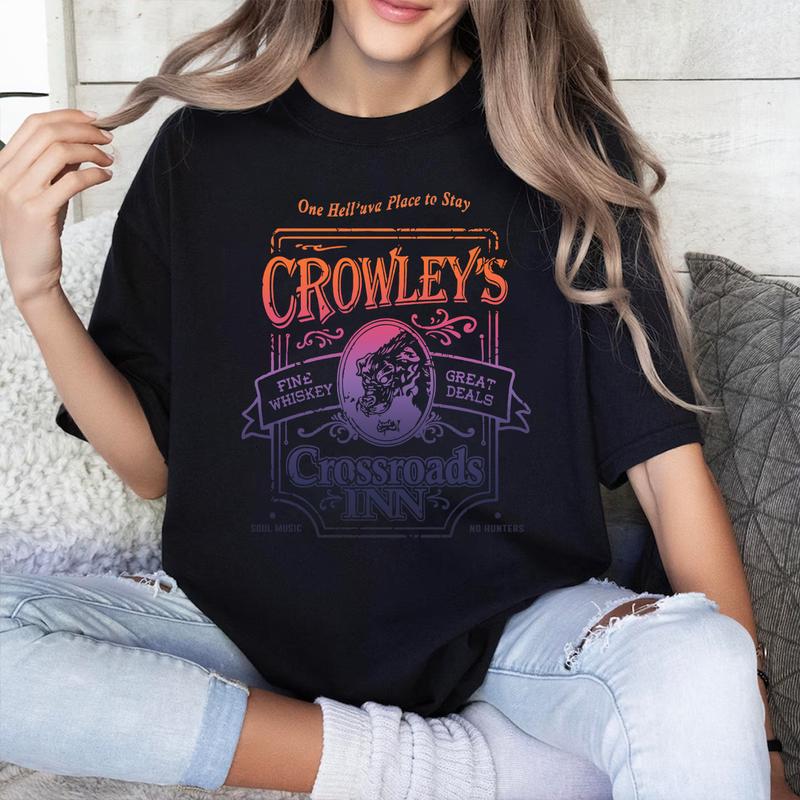 Supernatural Shirt,  Supernatural Crowley's Crossroads Inn Shirt,  Gift For Woman and Man Unisex T-Shirt Sweatshirt Hoodie