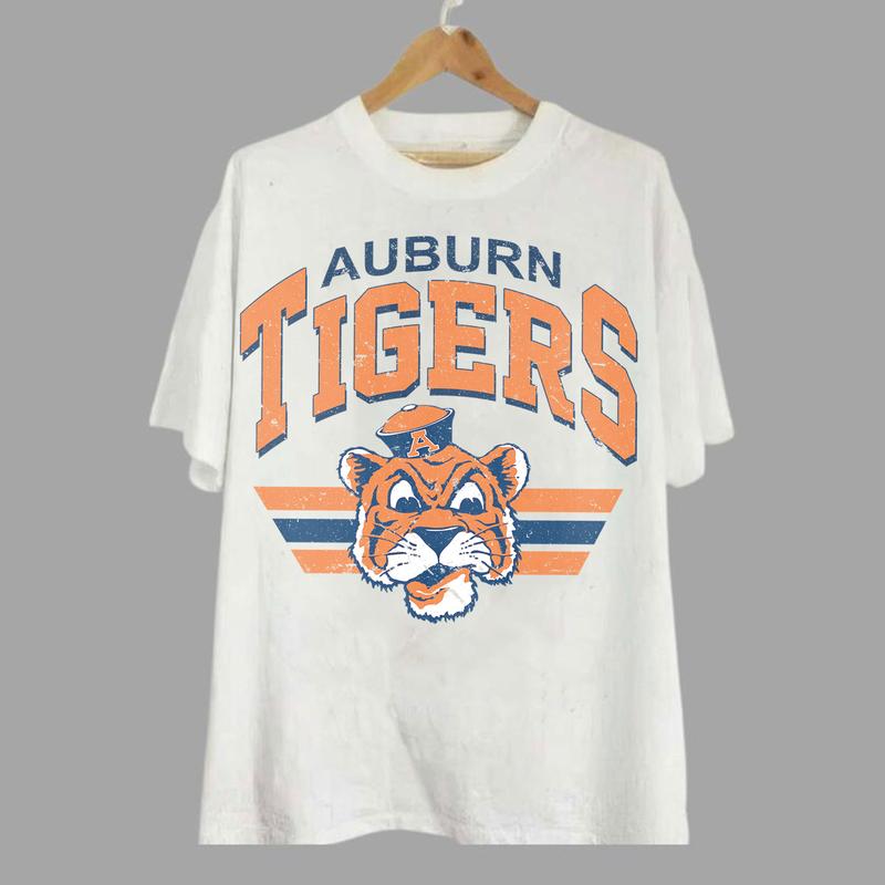 Auburn Tigers Vintage NCAA Sweatshirt, Unisex Auburn Football Shirt, Classic Sport Hoodie, Gifts for Football Fans, Cotton T-Shirt, Hoodie Sweatshirt