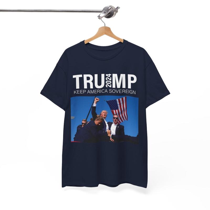 Trump 2024 - Trump Rally Shooter Tshirt - Trump You Missed - Trump Survived - USA Freedom - Donald J. Trump Unisex Heavy Cotton Tee