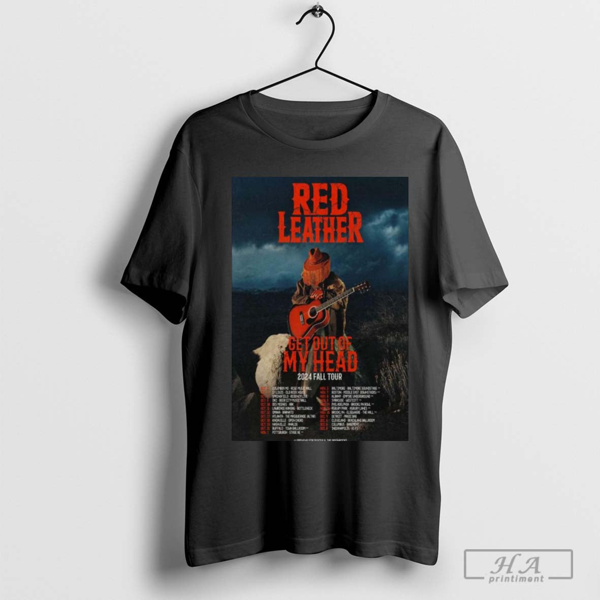 Red Leather Get Out Of My Head 2024 Fall Tour Poster Shirt