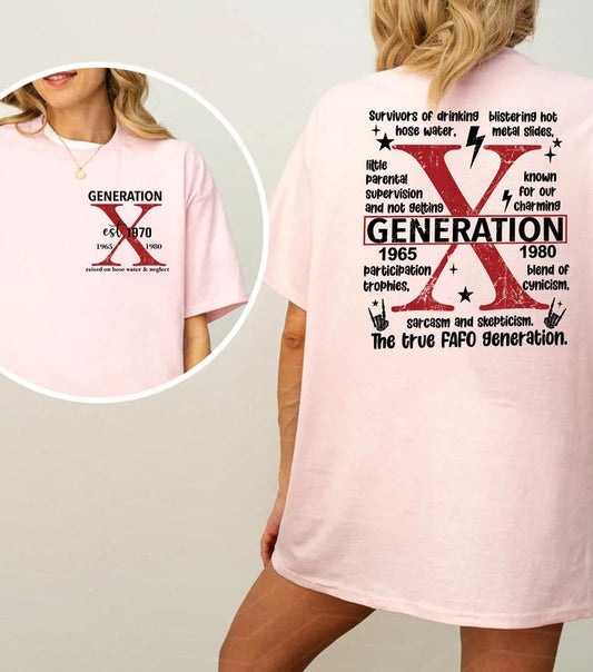 Generation X Humor Style: Raised On Hose Water And Neglect Gen X T-Shirt, Funny Vintage Sarcasm Shirts For GenX