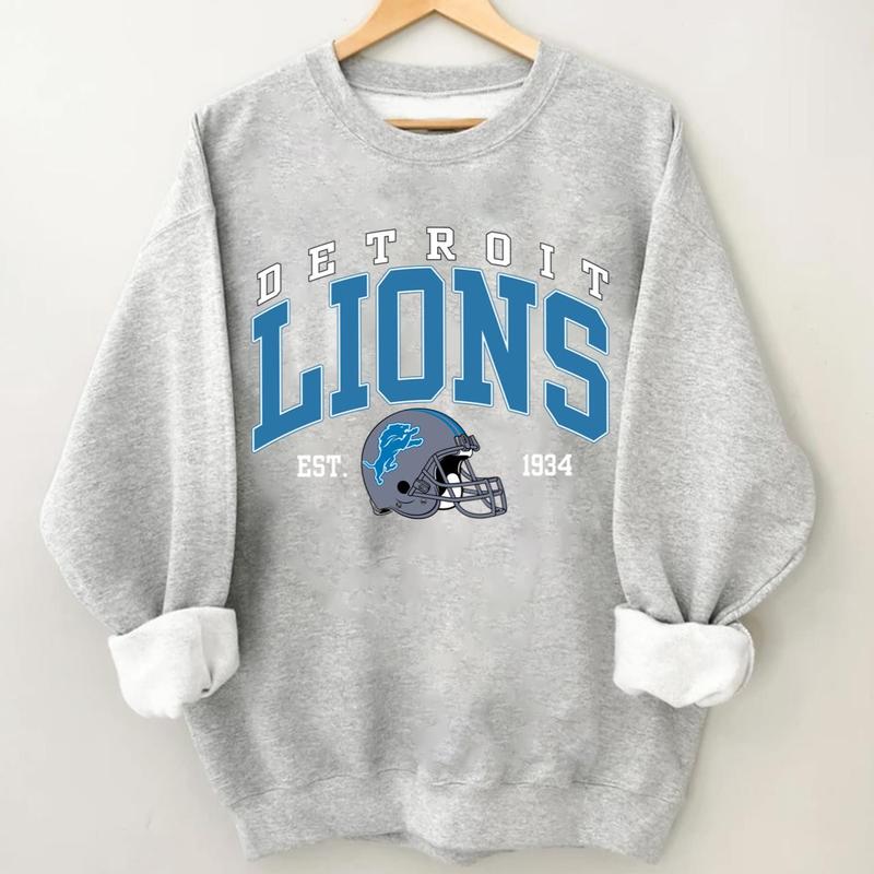 Detroit Football Sweatshirt, Detroit Football Fan Sweatshirt, Game Day Sweatshirt, Football Crewneck, Gift For Fan Fabric Loose Clothing Unisex