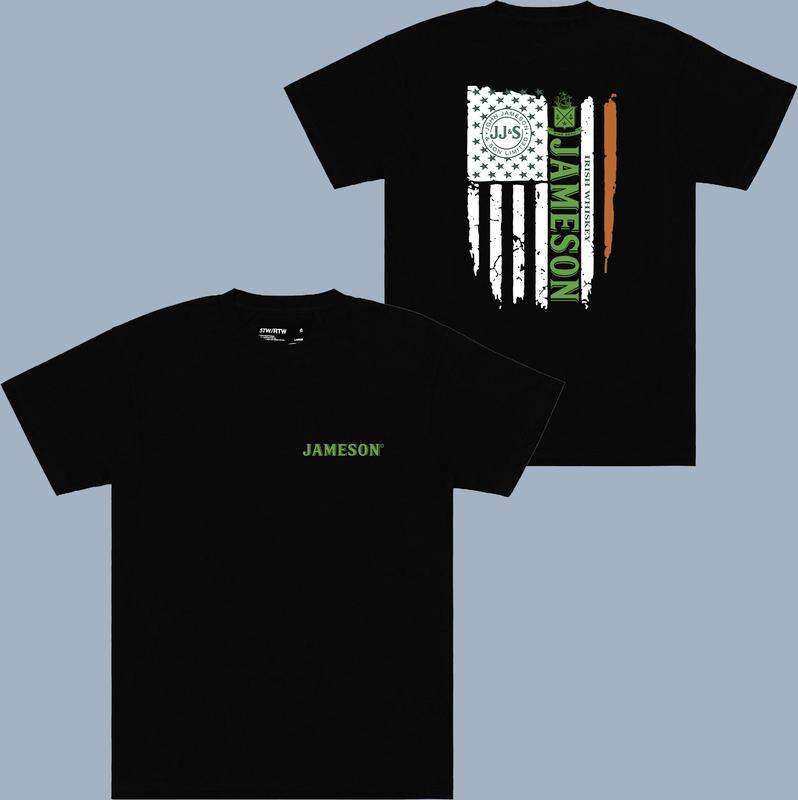 Jameson Irish T-shirt - 2 Side - Extensive Size Options - Trendy Styles Available - Universal Appeal Garments - Seasonal Must-haves - Multiple Colorwa