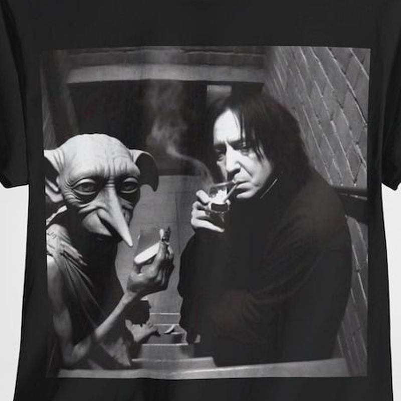 Snape Dobby Harry Potter Party Meme Short Sleeve T-shirt funny Cotton Fabric