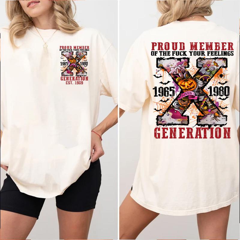 Gen X Skull Halloween Shirt: Raised On Hose Water, Humorous T-shirt, Vintage Inspired Humor