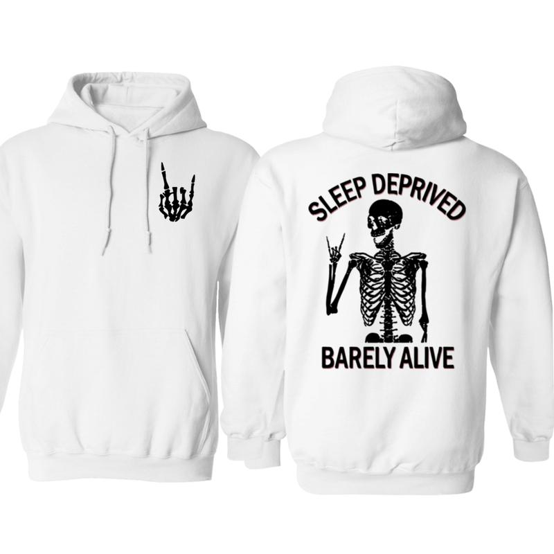 Sleep Deprived Fit Short Sleeve Hoodie, Full Color Hoodie, Sweatshirt, T-Shirt, Unisex, For Men, For Women