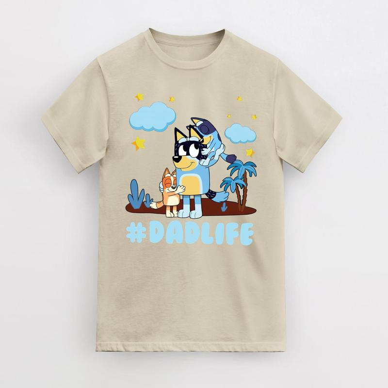 Dad Life Father's T-Shirt, Bluey Dad Mum Unisex T-Shirt, Shirts for Mens Women, Best Gift T-Shirt