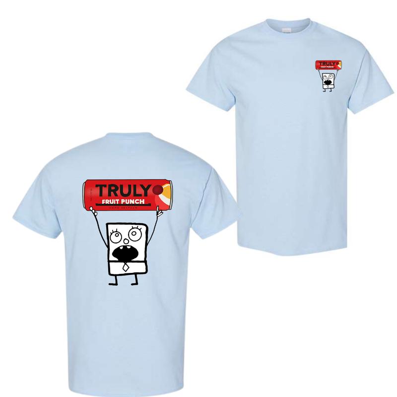 Truly Doodlebob T-shirt, Doodlebob Shirt, Truly Shirt, Double Sided Graphic Printed Unisex Classic Comfort Cotton T-Shirts for Men and for Women